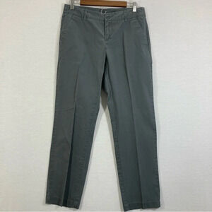 Garnet Hill Women’s Dark Gray Cotton Straight Leg Pants size 8P
